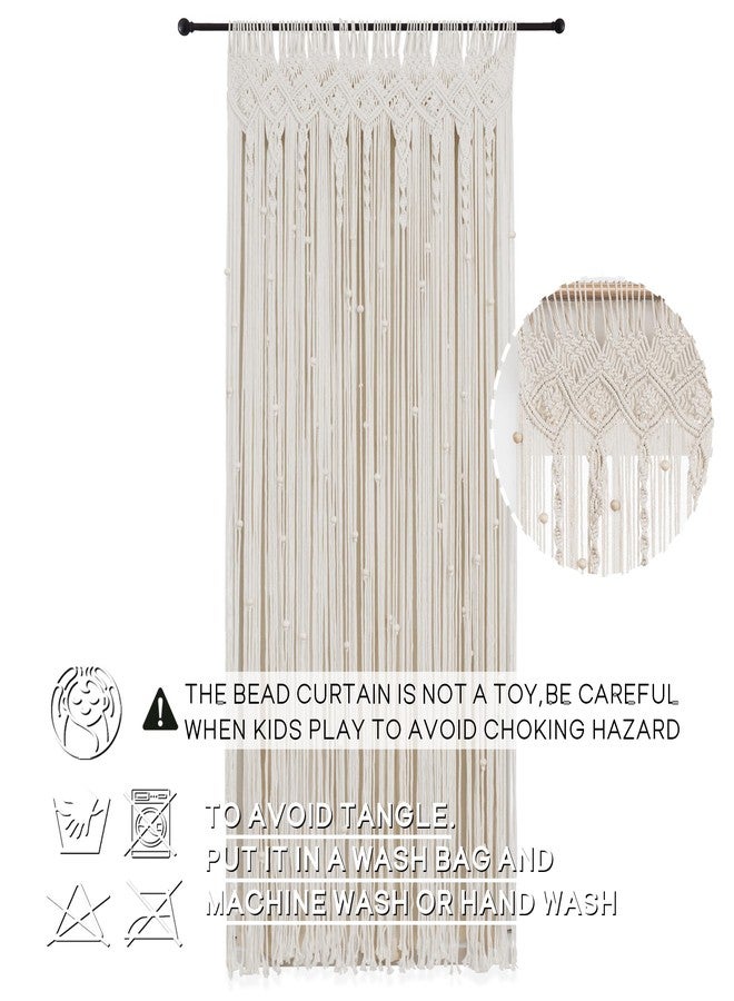 Lino Rosa Boho Beaded Curtain for Door Doorway,Bohemian Macrame Closet Curtain for Open Closet,Hanging Beads for Wall Room Divider - Image 3